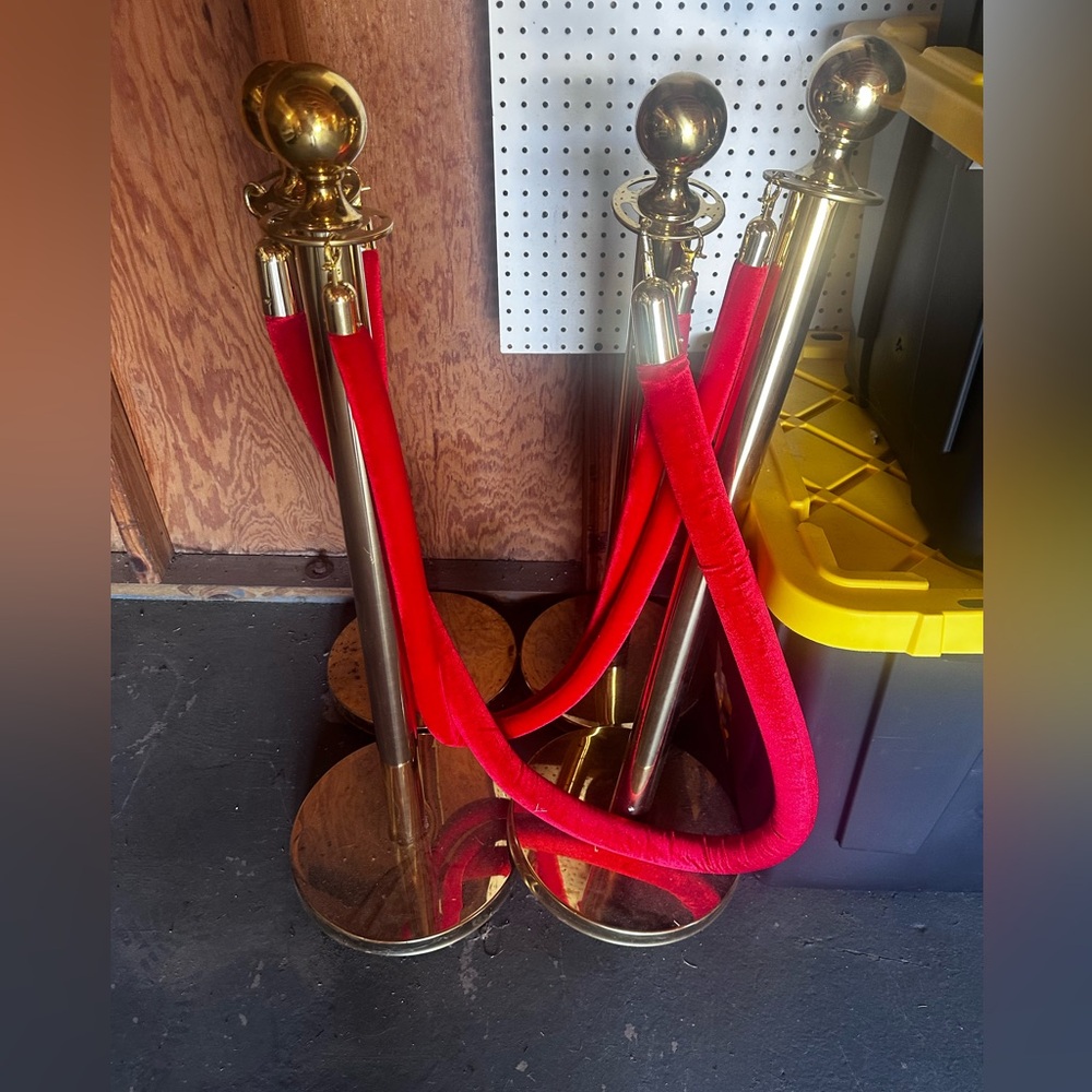 Red carpet rope railings